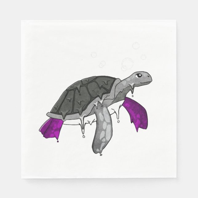 Asexuell Pride Ace Flagga Havssköldpadda Subtil HB Pappersservett (Framsidan)