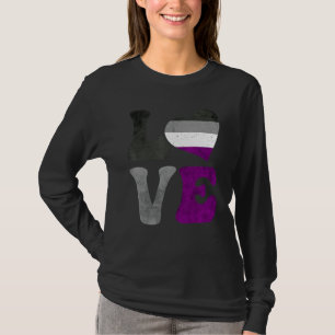 Asexuell Pride Ace Flagga KÄRLEK Hjärta HBTQ T Shirt
