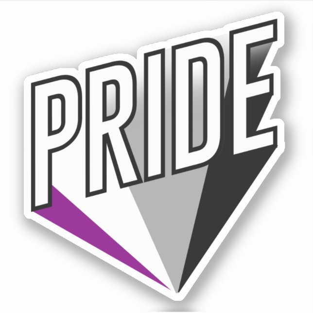 Asexuell Pride Burst Klistermärken (Framsida)