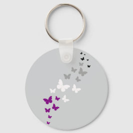 Asexuell Pride Fjärilsstig Nyckelring