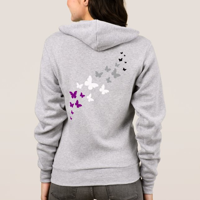 Asexuell Pride Fjärilsstig T Shirt (Baksida)