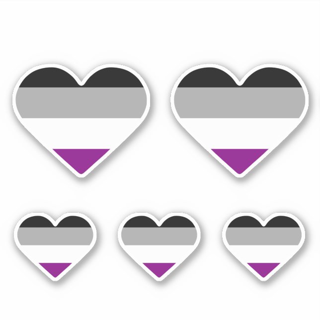 Asexuell Pride-hjärta Klistermärken (Framsida)
