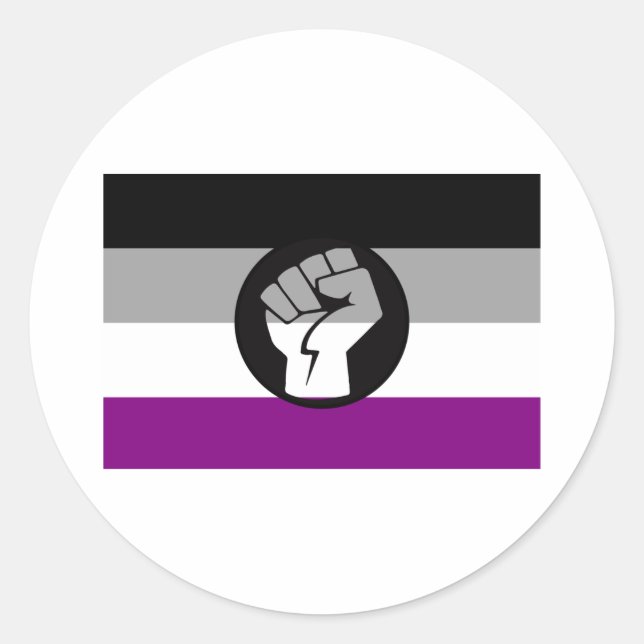 Asexuell protestfana runt klistermärke (Framsida)