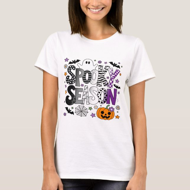 Asexuell Skräckiga Årstid Halloween T Shirt (Framsida)