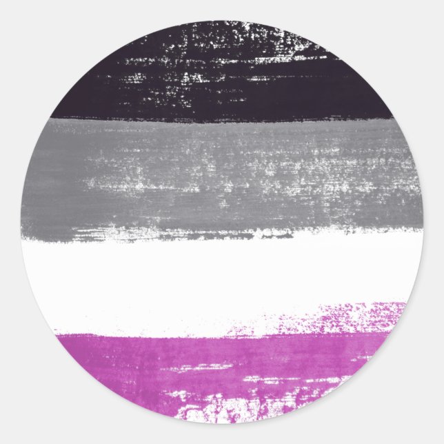 Asexuell stolthetsfärg runt klistermärke (Framsida)
