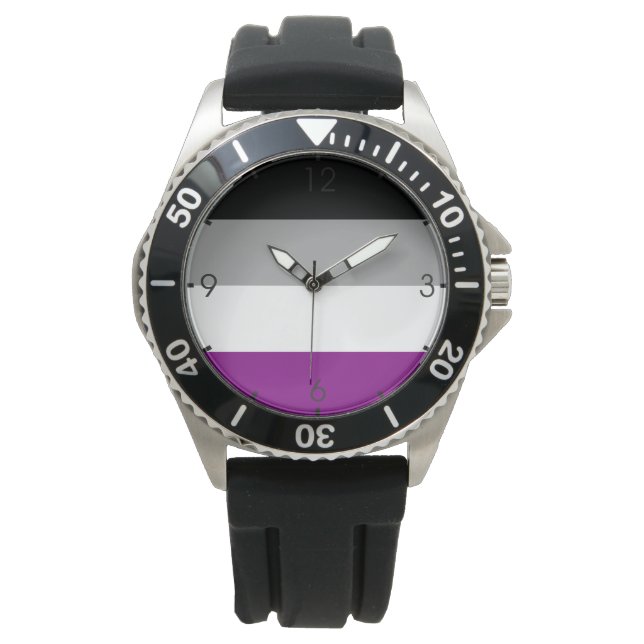 Asexuell stolthetsflagga (Ace) (Asexualitet) Armbandsur (Framsida)
