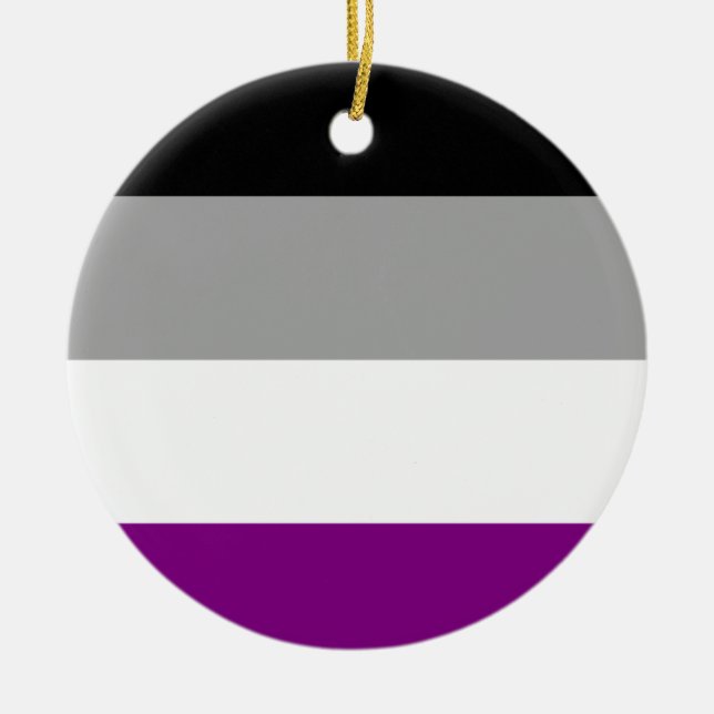 Asexuell stolthetsflagga julgransprydnad keramik (Framsidan)