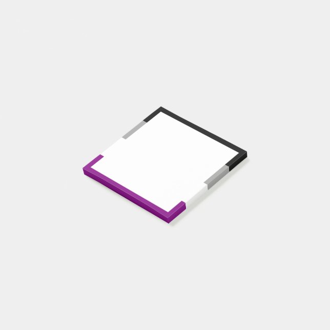 Asexuell stolthetsflagga post-it block (Vinklad)