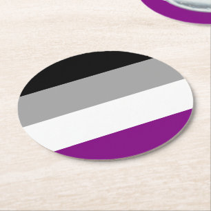 Asexuell stolthetsflagga underlägg papper rund