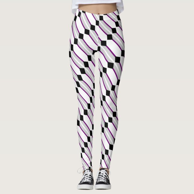 Asexuell stolthetsflaggskunst av EelKat Wendy C Al Leggings (Framsida)