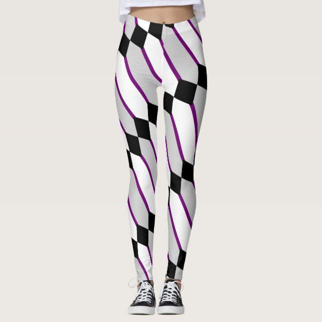 Asexuell stolthetsflaggskunst av EelKat Wendy C Al Leggings (Framsida)