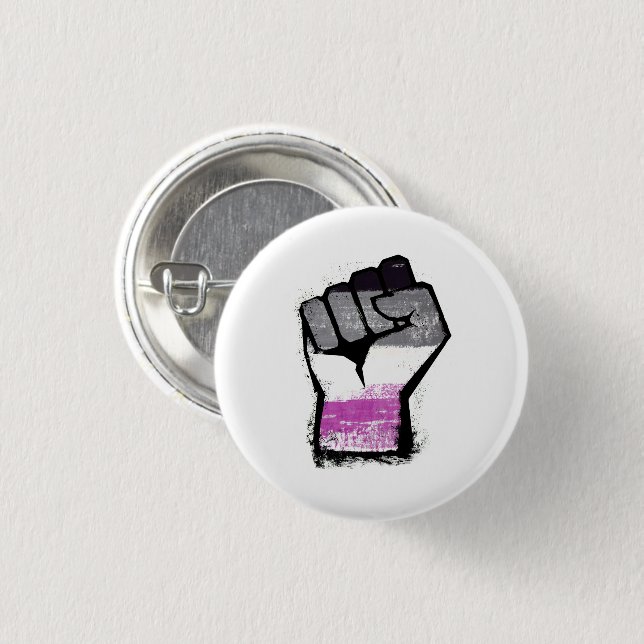 Asexuell stolthetsnäve knapp (Framsida & baksida)