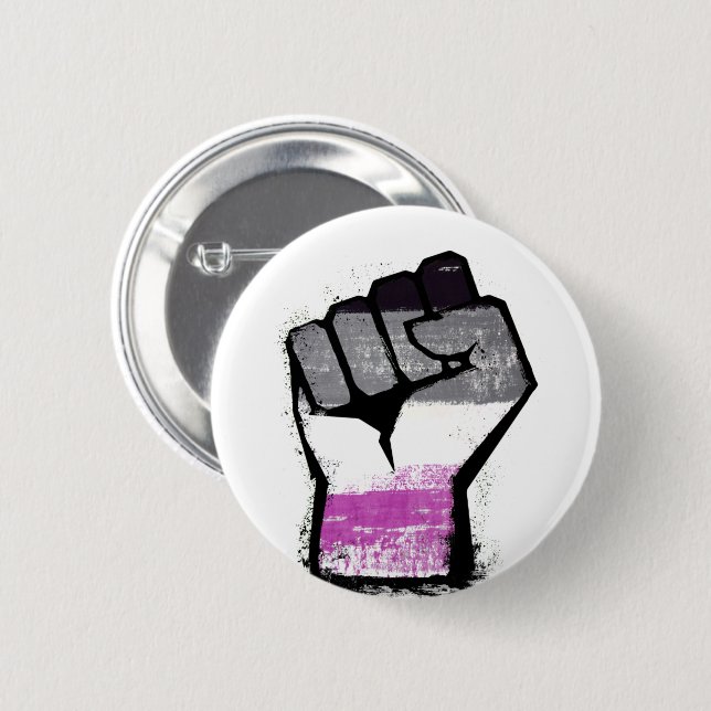 Asexuell stolthetsnäve knapp (Framsida & baksida)