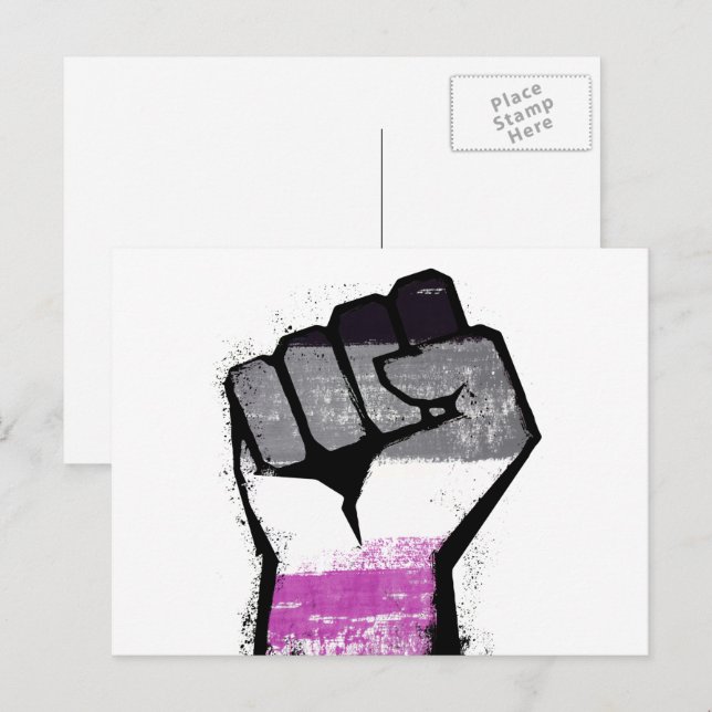 Asexuell stolthetsnäve vykort (Fram/baksida)