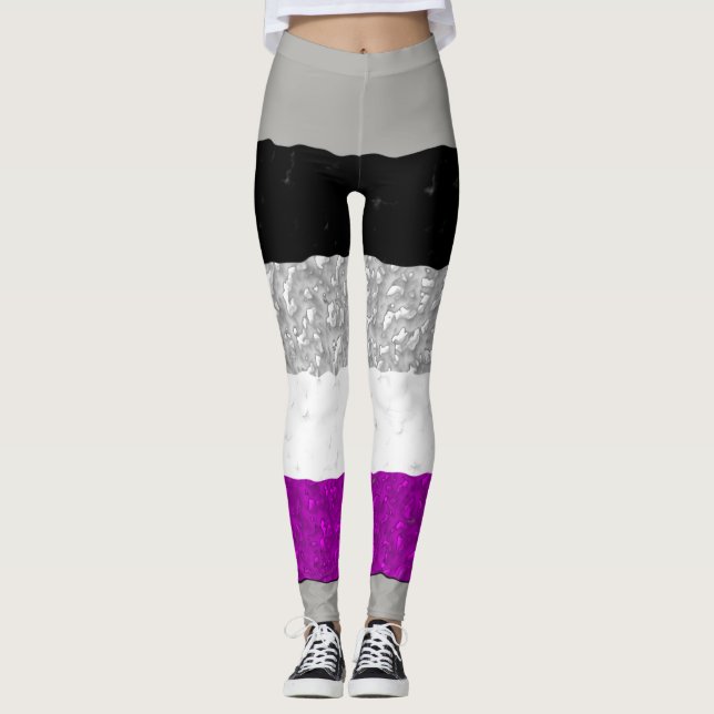 Asexuellt/Ace-Pride Flagga Leggings (Framsida)