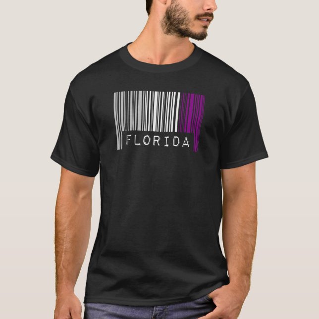 Asexuellt Barcode Pride Florida Cute Ace Aesthetic T Shirt (Framsida)