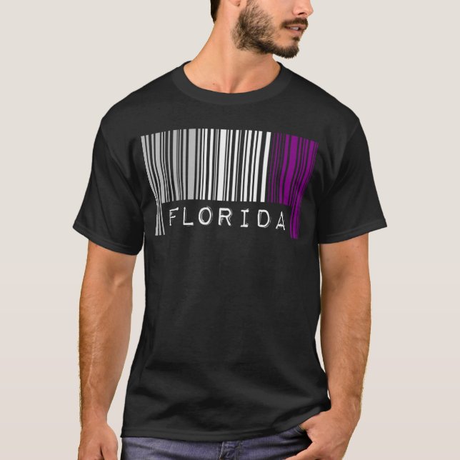 Asexuellt Barcode Pride Florida Cute Ace Aesthetic T Shirt (Framsida)