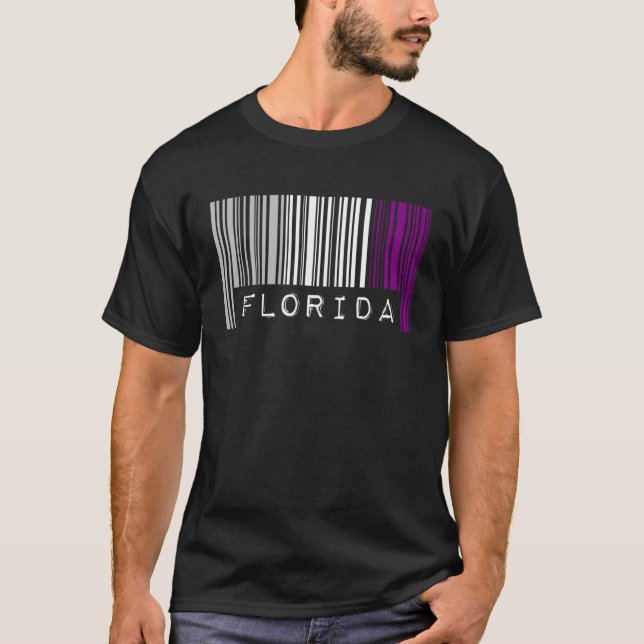 Asexuellt Barcode Pride Florida Cute Ace Aesthetic T Shirt (Framsida)