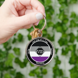 Asexuellt Clean Milestone Gift Rund Silverfärgad Nyckelring