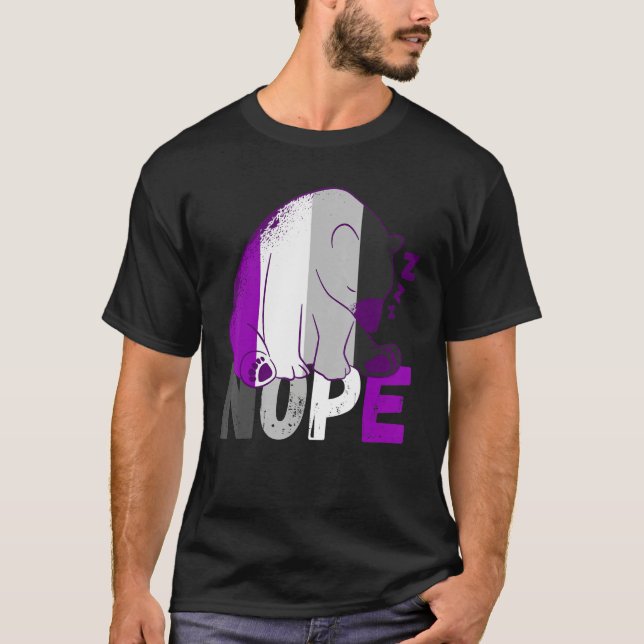Asexuellt Flagga Nope Speeping Bear Ace Asexuellt  T Shirt (Framsida)