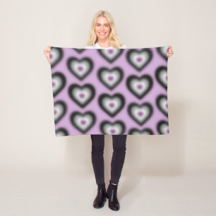 Asexuellt flagga på ett dimmigt hjärta fleecefilt