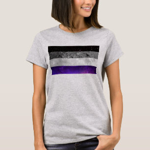 Asexuellt Flagga/ rymdhäst/ galaxi/ Måne/ astron T Shirt