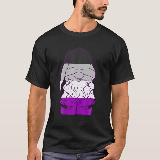 Asexuellt Gnome Ace Beanie Asexuellt Pride HGBTQA  T Shirt (Framsida)