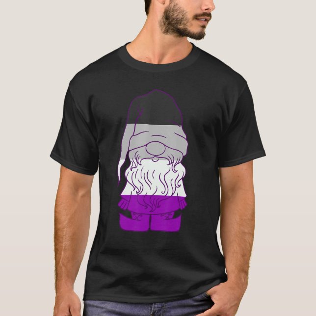 Asexuellt Gnome Ace Beanie Asexuellt Pride Lgbtqa  T Shirt (Framsida)