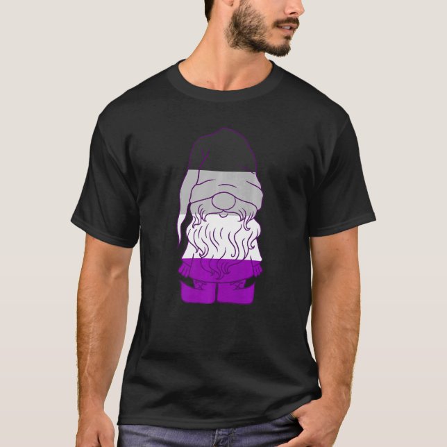 Asexuellt Gnome Ace Beanie Asexuellt Pride Lgbtqa  T Shirt (Framsida)