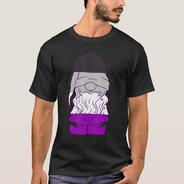 Asexuellt Gnome Ace Beanie Asexuellt Pride Lgbtqa  T Shirt (Framsida)