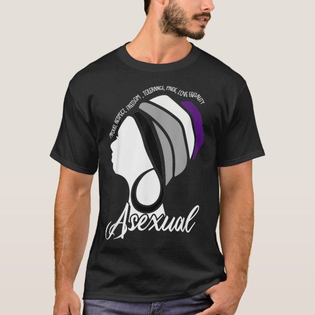 Asexuellt HBT TQ Ace Black Woman Afro Melanin Prid T Shirt (Framsida)