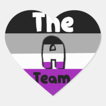 ASexuellt HGBTQA Pride Heart Sticker
