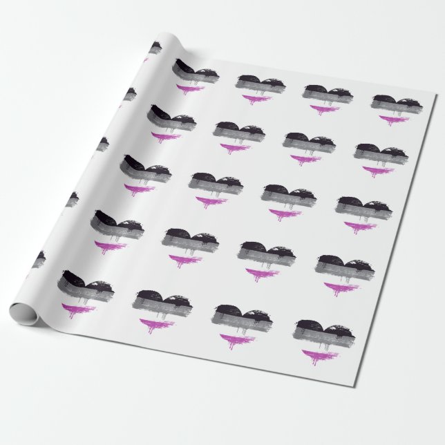 ASEXUELLT HJÄRTA - ASEXUELL KÄRLEK PRESENTPAPPER (Utrullad)