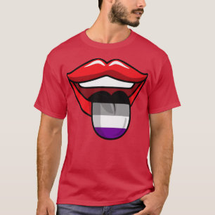 Asexuellt läpps Tunga HBT-Q Coola Ace Pride Flagga T Shirt
