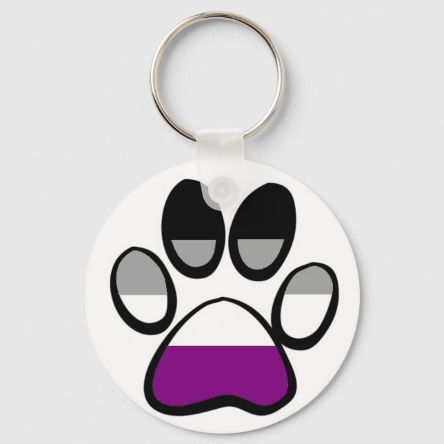 Asexuellt Pawprint Nyckelring (Framsida)