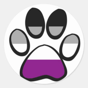Asexuellt Pawprint Runt Klistermärke