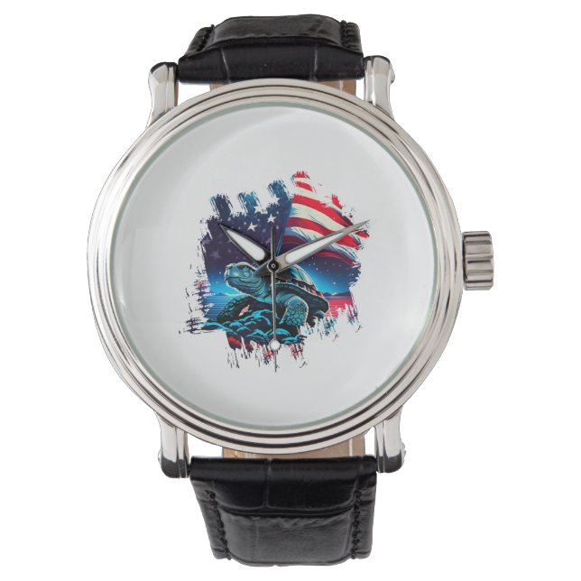 Asexuellt Pride Ace Flagga Sea Turtle Subtle LGBTQ Armbandsur (Framsida)