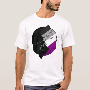 Asexuellt Pride Ace Pride LGBT Gay Yin Yang Cats T Shirt