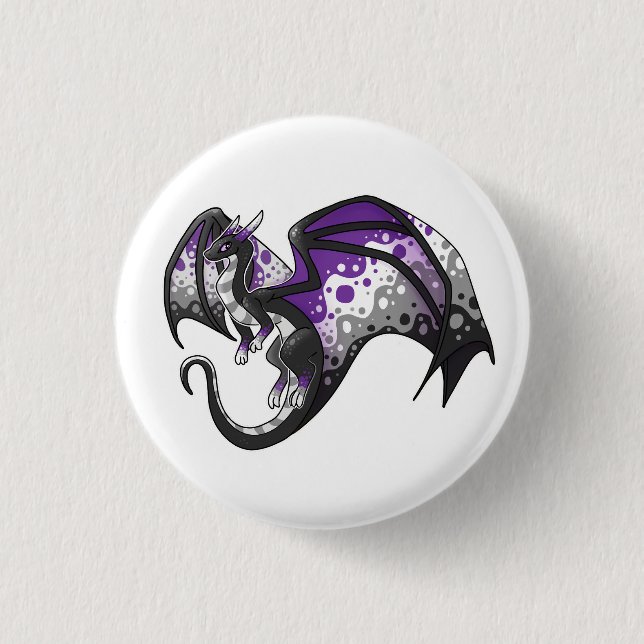 Asexuellt Pride Dragon Knapp (Framsida)