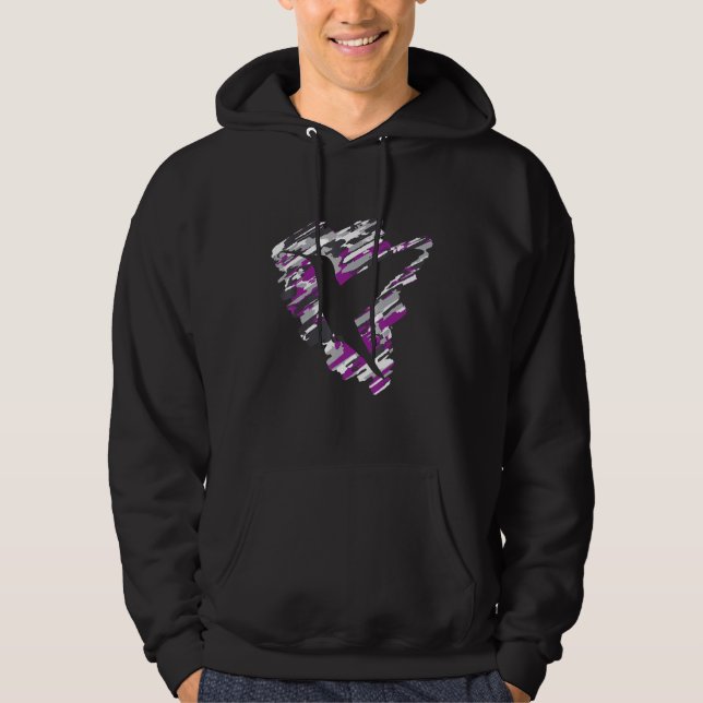 Asexuellt Pride Fågelstöd - sexualitet Hoodie (Framsida)