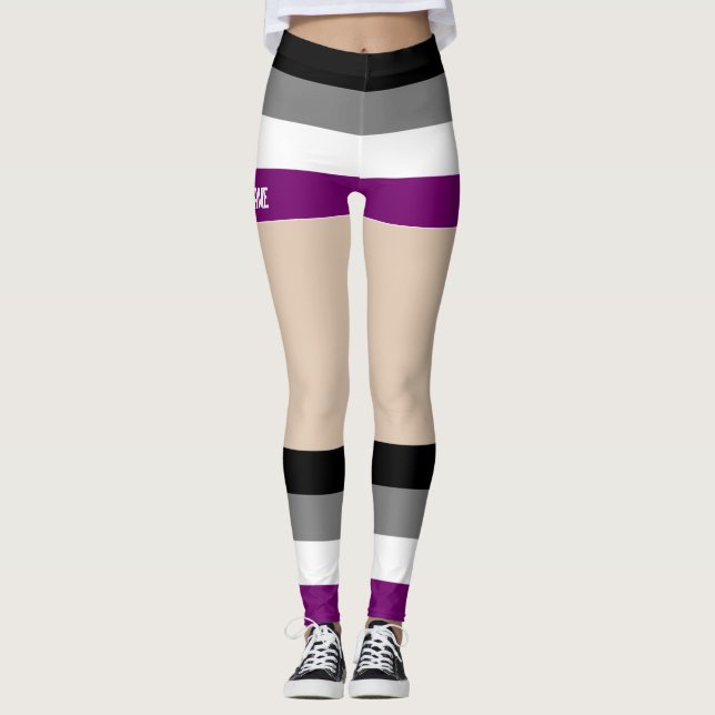 Asexuellt Pride Faux Kort & Ben Leggings (Framsida)