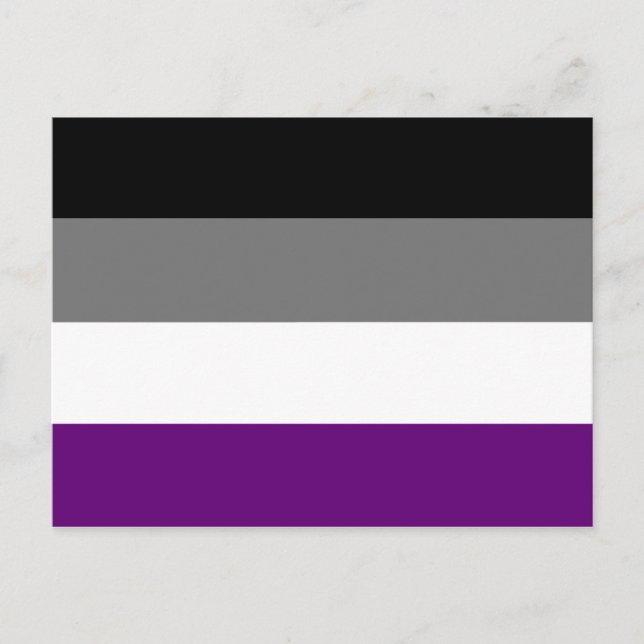 Asexuellt Pride Flagga {{{ Ace | Demi | Grått }} Vykort (Framsida)