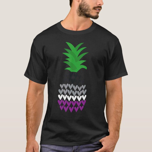 Asexuellt Pride Flagga Ananäpple Asexuell T Shirt (Framsida)