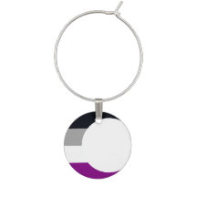 Asexuellt Pride Flagga Crescent Måne Wine Charm