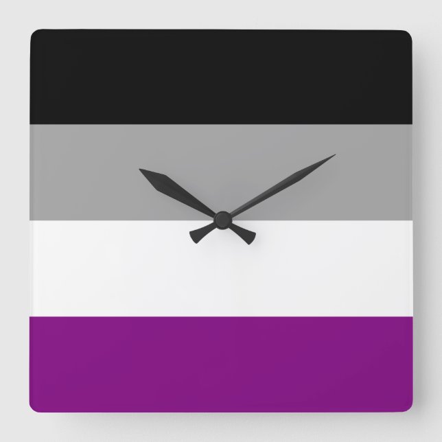 Asexuellt Pride Flagga Fyrkantig Klocka (Framsida)