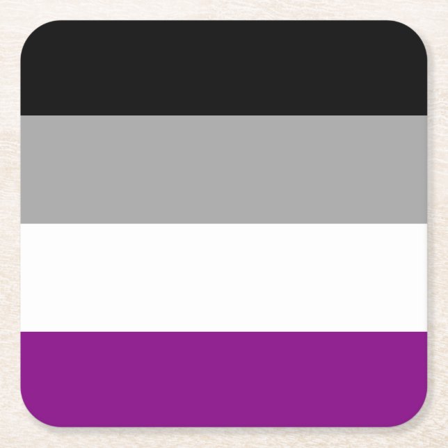 Asexuellt Pride Flagga HBT TQ Underlägg Papper Kvadrat (Framsidan)