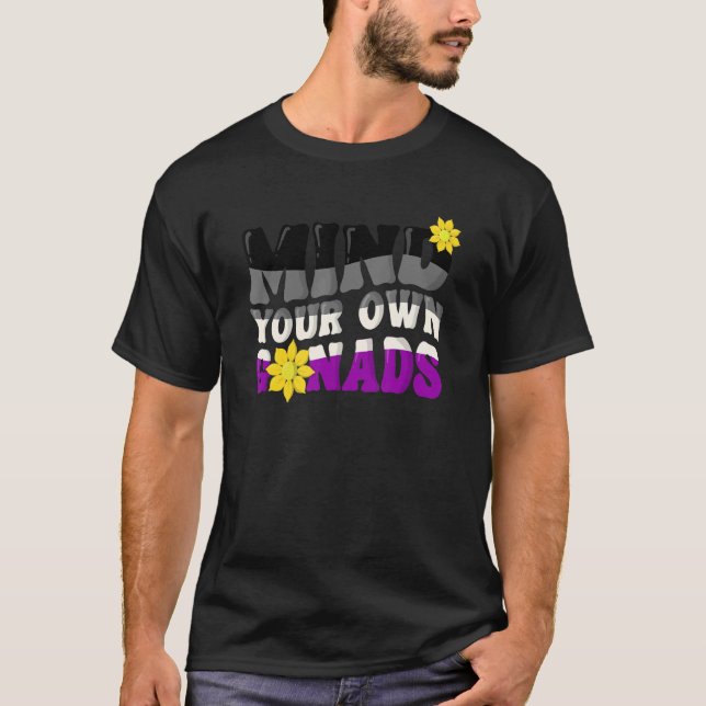 Asexuellt Pride Flagga Lgbtq mind dina egna gurade T Shirt (Framsida)