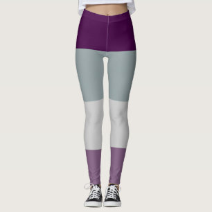Asexuellt Pride Flagga Lila Grått Stripe HBT T Leggings