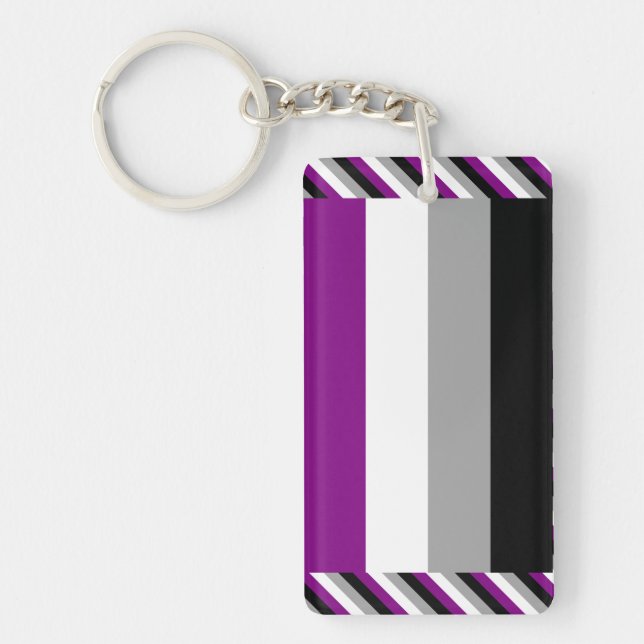 Asexuellt Pride Flagga Nyckelring (Framsidan)