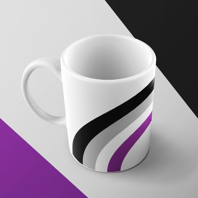 Asexuellt Pride Flagga Rainbow Monogram kaffe Mugg (Skapare uppladdad)